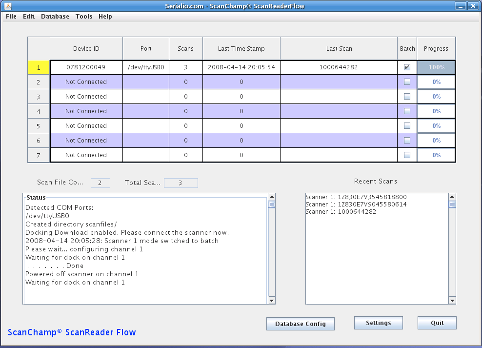 ScanChamp ScanReader Flow Main View
